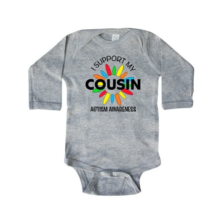 

Inktastic I Support My Cousin Autism Awareness Gift Baby Boy or Baby Girl Long Sleeve Bodysuit