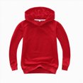 thumbnail image 3 of KPOPLK Teen Boys' Hoodie Sweatshirt with Pocket Long Sleeve Hooded Pullover Casual Plain Active Sweatshirt for Kids 2-14Y Red Size 2-3 Years, 3 of 5