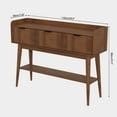 thumbnail image 4 of Lisicues Console Table with 3 Drawers, Entryway Table with Storage Shelf, Narrow Wood Sofa Table, 4 of 9