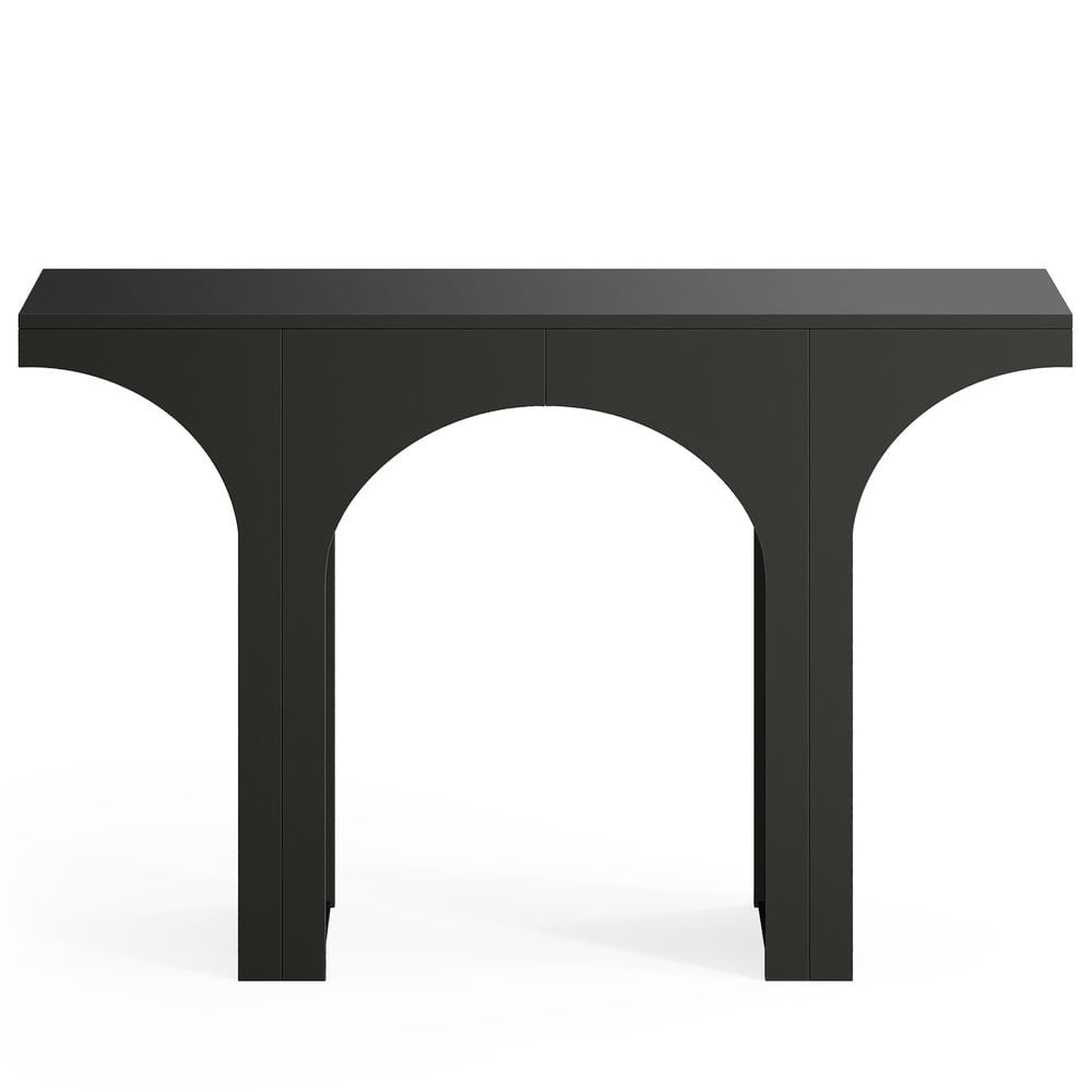 Spaco 47" Console Table, Wooden Entryway Table Sofa Table with Arch Base, Console Table for Indoor as Home, Living Room, Black