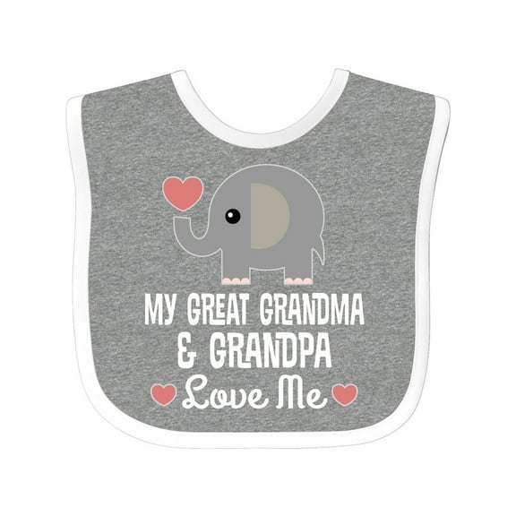 Inktastic My Great Grandma and Great Grandpa Love Me Boys or Girls Baby Bib