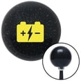 thumbnail image 1 of Yellow Battery Charge Symbol Black Metal Flake Shift Knob with M16 x 1.5 Insert, 1 of 1