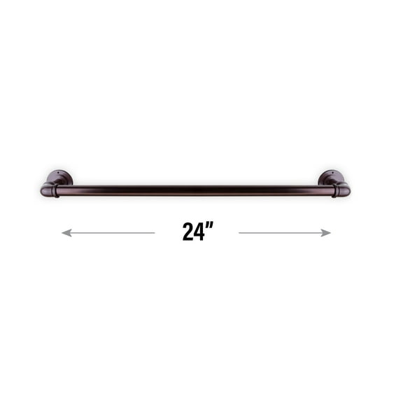 Contemporary Home Living 24" Brown Contemporary Industrial Pipe Towel Rack