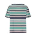 thumbnail image 5 of Drses Women's Summer T-shirt Striped Short Sleeved Round Neck Casual Loose Shoulder Versatile T-shirt, 5 of 7