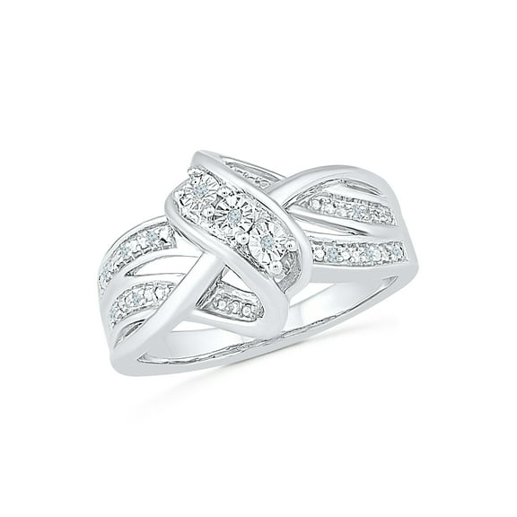 STERLING SILVER 0.03 CTTW WHITE DIAMOND FASHION RING