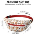 thumbnail image 3 of Fanny Pack White Christmas Gingerbread Man Pattern Waist Pack Bag,Running Cross Bag,Waterproof Large Fanny Packs for Women Men for Travel Running Hiking Cycling, 3 of 6