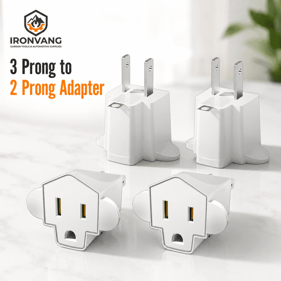 4 Pack 3 Prong to 2 Prong Adapter, Polarized Grounding Plug Converter, Heavy Duty Fire-Resistant Outlet Adapter for Home Appliances and Travel, 125V 15A 1875W