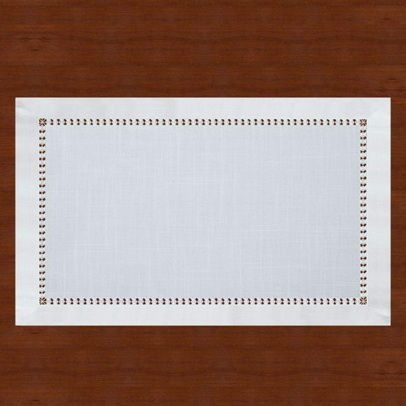 Grelucgo Juego De 6 Manteles Individuales De Mesa Blancos Con Vainica Hechos A Mano, 12.0 X 18.0 In