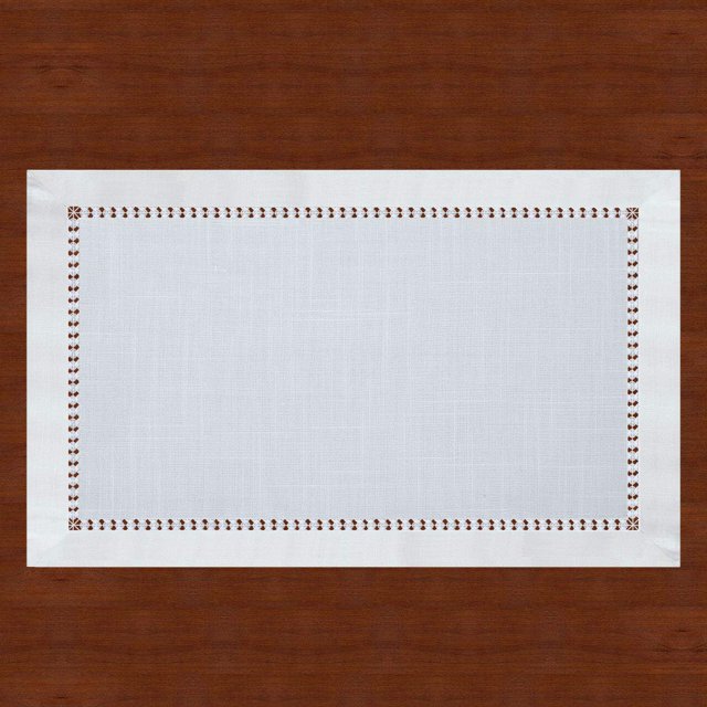 Grelucgo Juego De 6 Manteles Individuales De Mesa Blancos Con Vainica Hechos A Mano, 12.0 X 18.0 In