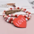 thumbnail image 4 of Ornaments Clearance! Valentine's Day Pendant Bead String Wooden Beads Rope Tassel Colorful Decorations European and American Family Holiday Decorations Valentines Day Decorations 1X Pendant, 4 of 9