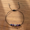 thumbnail image 2 of Seven Chakra Stone Bracelet - Yoga Meditation Anxiety Relief Jewelry Gift with Smooth Round Shape Beads, 2 of 4
