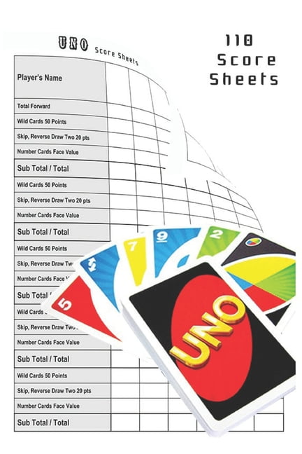 Uno 110 Score Sheets: Game Record Keeper Book - Score Keeping Book