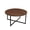 Mid Century Walnut, variant on Household Essentials Jamestown Round Coffee Table Scandinavian White and White Metal