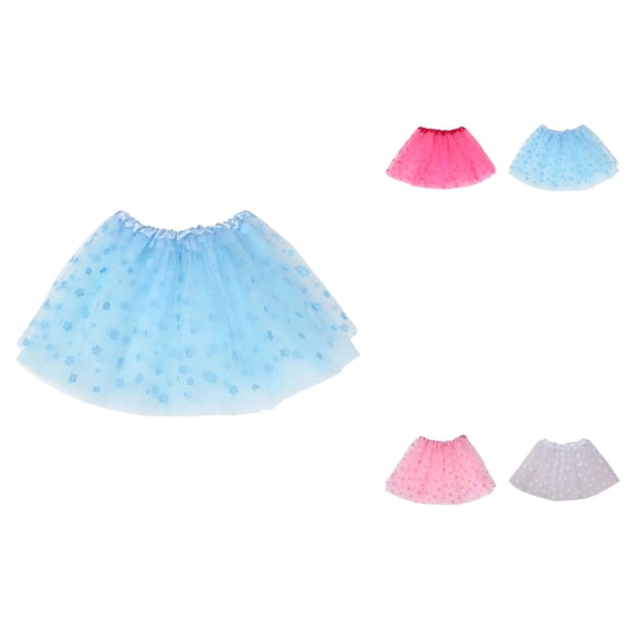 Sparkling Layered Tutu Skirt for Girls, 3-Layer Tulle Design with Stars and Sequins, for Party, Dance, and Ballet Performance, Ages 4-12
