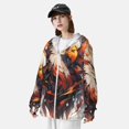 thumbnail image 3 of Daiia Colorful Abstract Eagle UPF 50+ Sun Protection Hoodie Jacket Lightweight Long Sleeve Sun Shirt for Women Men with Pocket Hiking Outdoor-XX-Large, 3 of 7