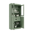 thumbnail image 2 of Palace Imports 100% Solid Wood 32" Pantry Cabinet with Solid, Frosted Glass Doors, 2-Drawers and Adjustable Shelves, Sage, 2 of 5