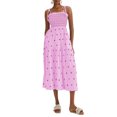 thumbnail image 2 of ZAXARRA Women Summer Dresses Spaghetti Strap Sundress Tie Up Smocked Maxi Dress Ruffle Tiered A Line Beach Dress, 2 of 4