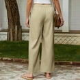 thumbnail image 4 of ZHYou Womens Pants,Baggy,High Waist,Pleated,Wide Leg Trousers,Button Closure,Loose Fit Casual Pants,Beige,Size L, 4 of 9