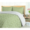 thumbnail image 5 of Ambesonne Abstract Duvet Cover Sets, Jumble Monochrome Damask, 2-Queen, Pale Olive Green White, 5 of 7
