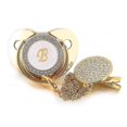 thumbnail image 1 of Pezón infantil de silicona para chupete de bebé dorado de 26 letras con cadena, 1 of 3