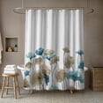 thumbnail image 4 of Creative Products Blue Beige Painted Flowers 71x74 Shower Curtain, 4 of 7