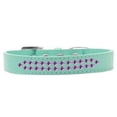 thumbnail image 1 of Two Row Purple Crystal Size 14 Aqua Dog Collar, 1 of 1