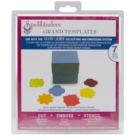 Spellbinders Grand Calibur Shapeabilities Dies-Square Bracket Edge Box, 7/Pkg