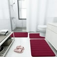 thumbnail image 2 of Memory Foam Bath Mat Rug, 24" x 16", Ultra Soft and Non-Slip Bathroom Rugs, Water Absorbent and Machine Washable Bath Rug for Bathroom, Shower, and Tub, Burgundy, 2 of 6