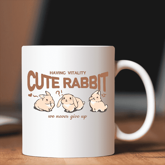 1PC CUTE RABBIT Vitality Bunny Coffee Mug, Ceramic Coffee Cups, Water Cups, Latte, Hot Tea, Porcelain Mug, Housewarming Gift for family and friends, Birthday Gifts, Holiday Gifts, Thanksgiving Gifts