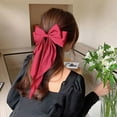 thumbnail image 3 of Women Vintage Satin Large Bowknot Ribbon Hairpin Long Bow Barrettes Hair Clip R7 B4T4, 3 of 9