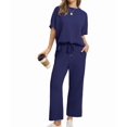 thumbnail image 5 of Two Piece Sets for Women Summer Outfits Wide Leg Crop Pants Lounge Sets Beach Vacation Clothes 4XL, 5 of 9
