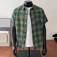 thumbnail image 5 of DPTALR Men's Plaid Short Sleeve Button Down Shirt,Casual Checkered Pocket Shirt,Green,Big Men's,Tall Men's M,Young Men's Shirts, 5 of 5