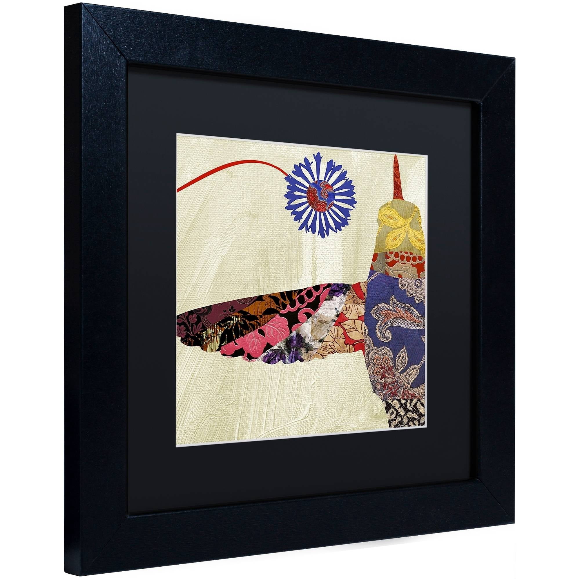 Trademark Fine Art "Hummingbird Brocade I" Canvas Art by Color Bakery Black Matte, Black Frame