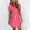 Watermelon Red, variant on DPTALR Women's Short Sleeve V-Neck Mid-Calf Dresses Ladies Retro Little Short Skirts Cute Summer Outing Dresses for Girls