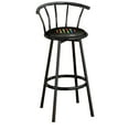 thumbnail image 1 of The Furniture King Bar Stool Black Metal Finish with a Tiki or Tropical Themed Decal (Tiki Black Small - Black), 1 of 2