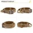 thumbnail image 3 of Tactical Dog Collar with Control Handle Nylon Military Adjustable Collar, Metal Buckle, Padded for Medium Dogs, Hunting/Outdoor Training (Brown-M), 3 of 5