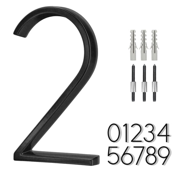 Número de casa BVNUD de acero inoxidable negro de 15 cm