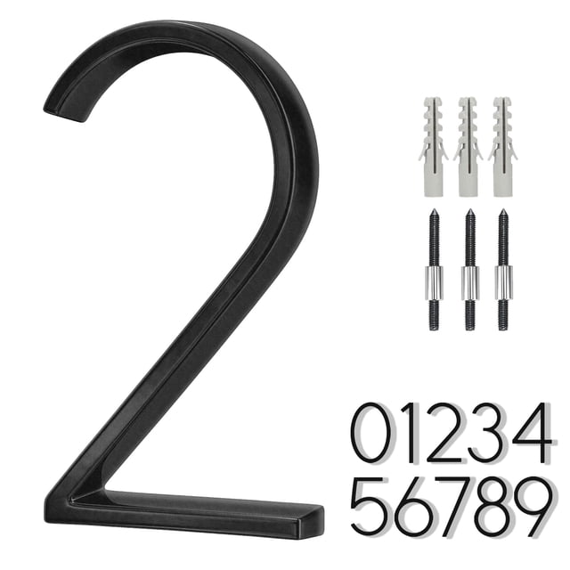 Número de casa BVNUD de acero inoxidable negro de 15 cm