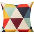 thumbnail image 4 of Automne 4-Pack Triangle Géométrique Coloré Coussin d'Extérieur Couvre Coussin 18x18 Jaune Bleu Noir Pourpre Rouge, 4 of 7