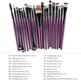 thumbnail image 6 of 20 Pcs Portable Makeup Brush Set, Makeup Brush Set tools Make-up Toiletry Kit Wool Makeup Brush Set, Foundation Brush, Eye Shadow Brush Set Product, Purple, 6 of 8
