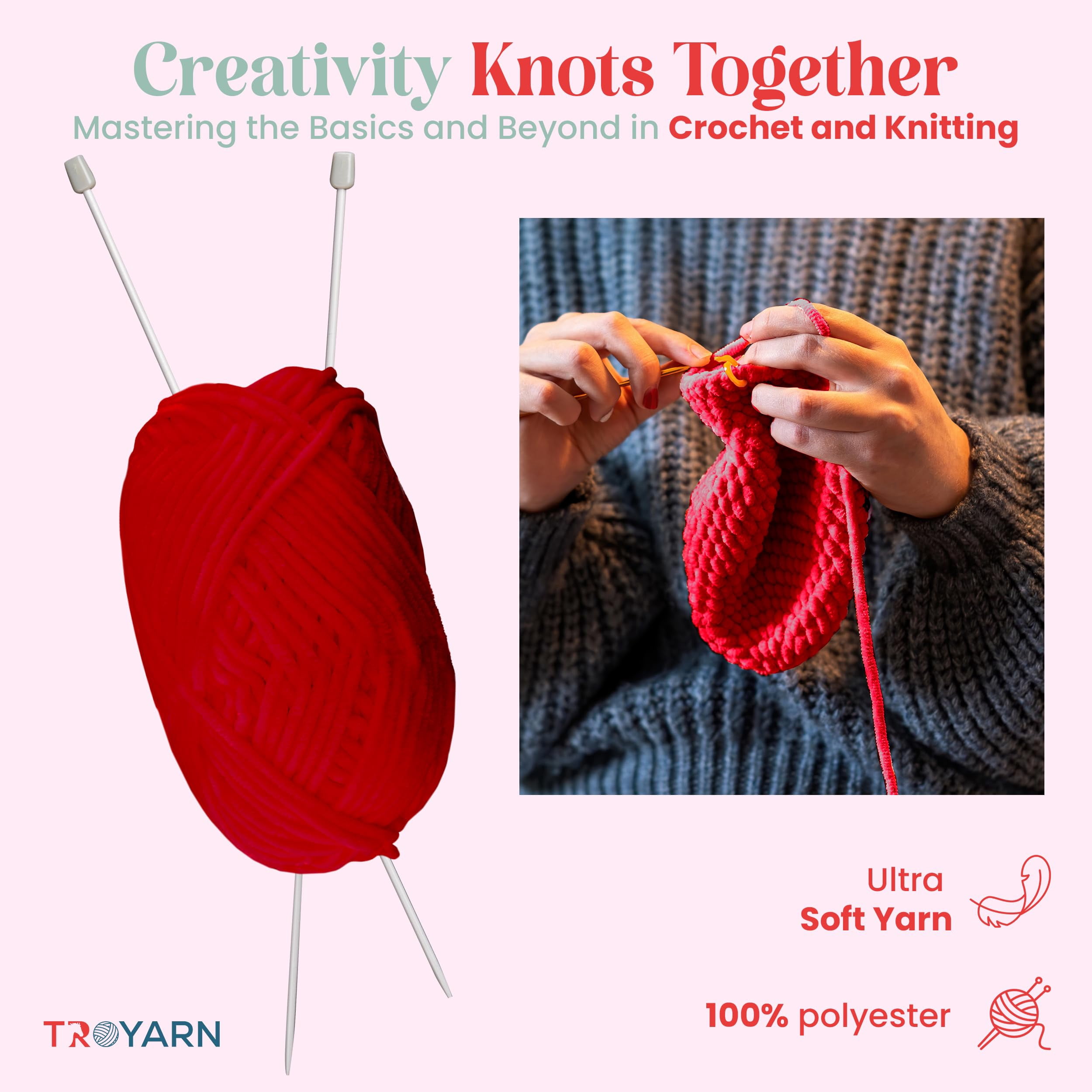 3 Pack Velvet Yarn for Crocheting - Chenille Yarn, 132 Yards Amigurumi Yarn, Fluffy Yarn, Plush Yarn, Baby Blanket Yarn for Crocheting, Size 6