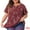 Burgundy, variant on Unique Bargains Women's Plus Size Floral Half Placket Short Sleeve Blouses 2X Pink