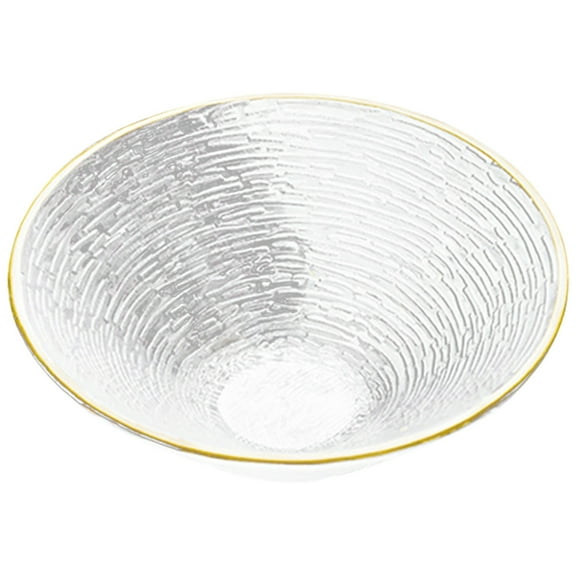 OUNONA Large Transparent Glass Serving Bowl for Home Use Hand Wash Only Ideal for Fruits Desserts 5 Quart