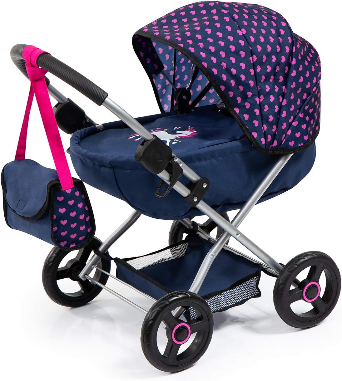 Bayer Dolls 4-in-1 Toy Baby Doll Pram Stroller Cosy Set - Dolls up to 18" (Blue/Purple) - image 2 of 10