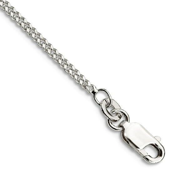 925 Sterling Silver Solid Polished 1.75mm Curb Chain Bracelet 8 Inch Spring-Ring Link Bracelet for Women and Men
