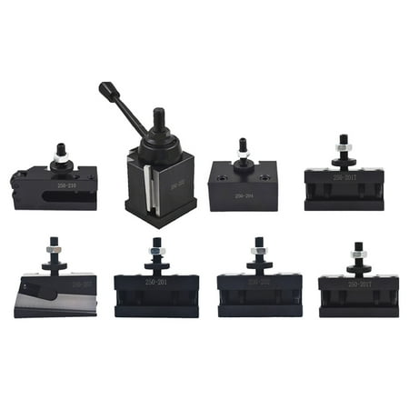 

8Pcs Bxa 0250-0222 Tool Post Set QC Wedge Type Quick Change Turning and Facing Holders for Lathe Swing 10 -15