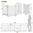 thumbnail image 3 of Alden Design 24″ Tall Freestanding Wooden Dog Gate with Door for Small Pet Dogs, 4-Panel, White, 3 of 9