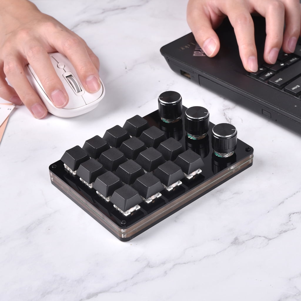 16 Key Macro Programmable Keyboard Mini Mechanical Gaming Macro Keyboard 3 Knob KeyPad Hot Swap Gaming Keyboard