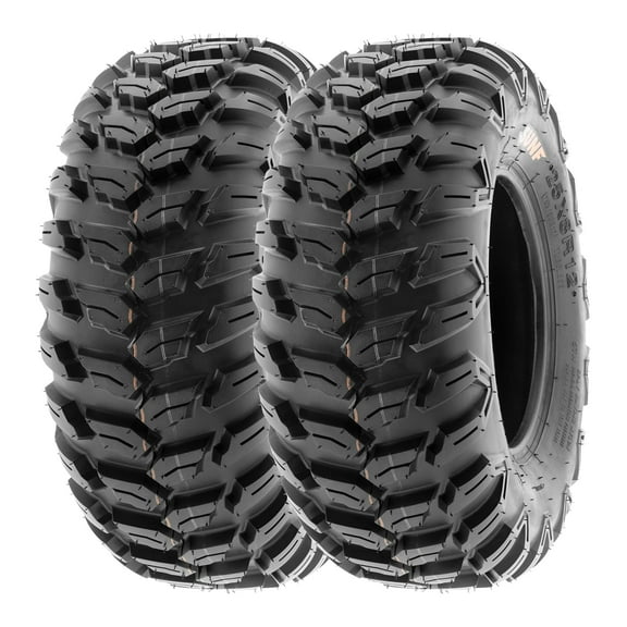 SunF ATV/UTV All Terrain Quad Tire 25x8R12 25x8x12 6 PR Tubeless A043 (Set of 2)