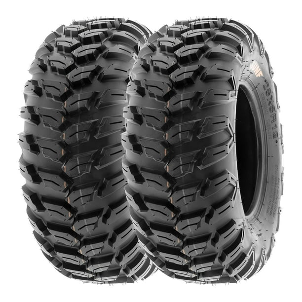 SunF 25x8R12 25x8x12 ATV UTV All Terrain Tire 6 PR A043 (Pair of 2